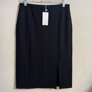 Mango Black Pencil Skirt Knee-length with Slit for Work Size M new with tags